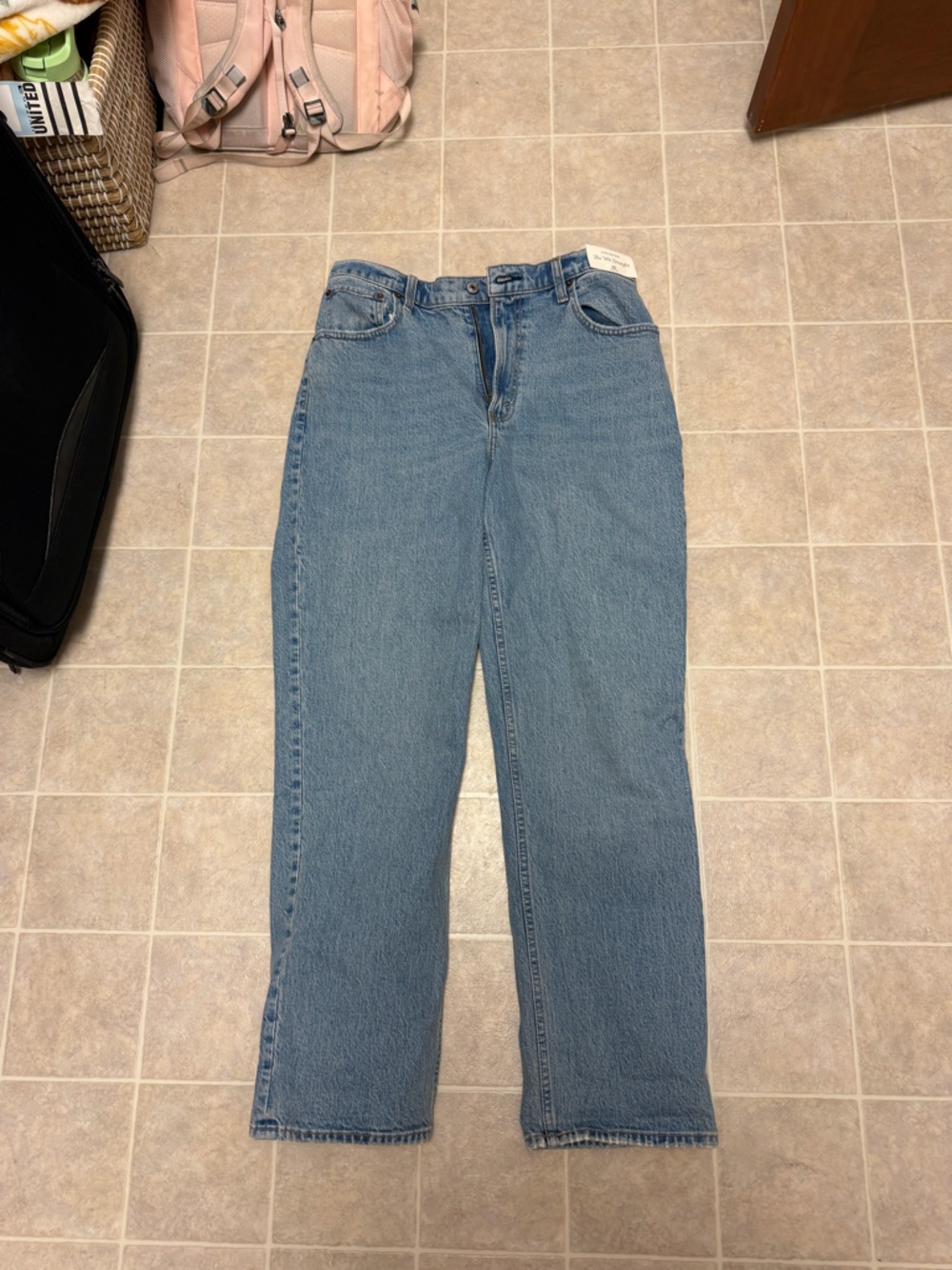 Abercrombie & Fitch Women’s Straight Leg Jeans in Light Blue